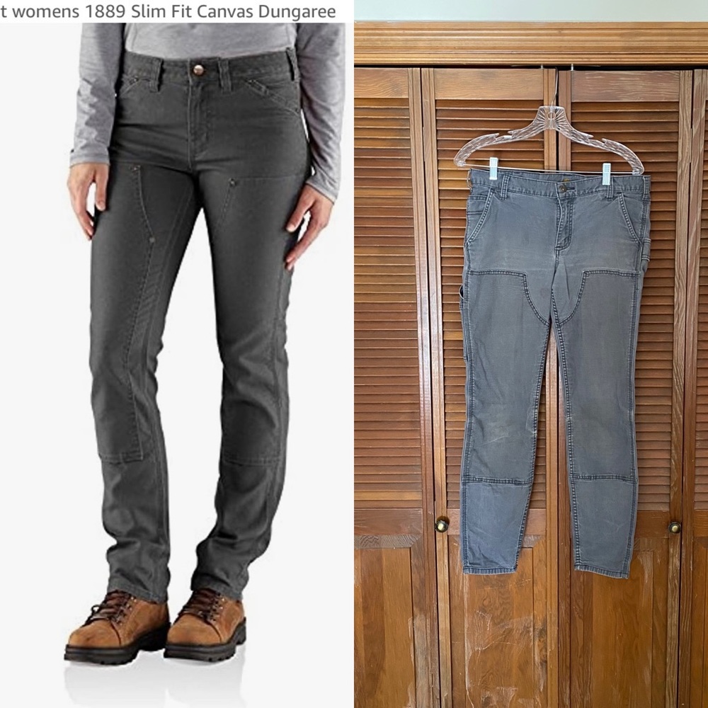 Carhartt Womens 1889 Slim Fit Canvas Dungaree in Shadow